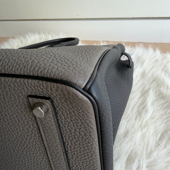 Hermès B35 Togo Two-Tone Etain Black Birkin - Picture 7 of 11